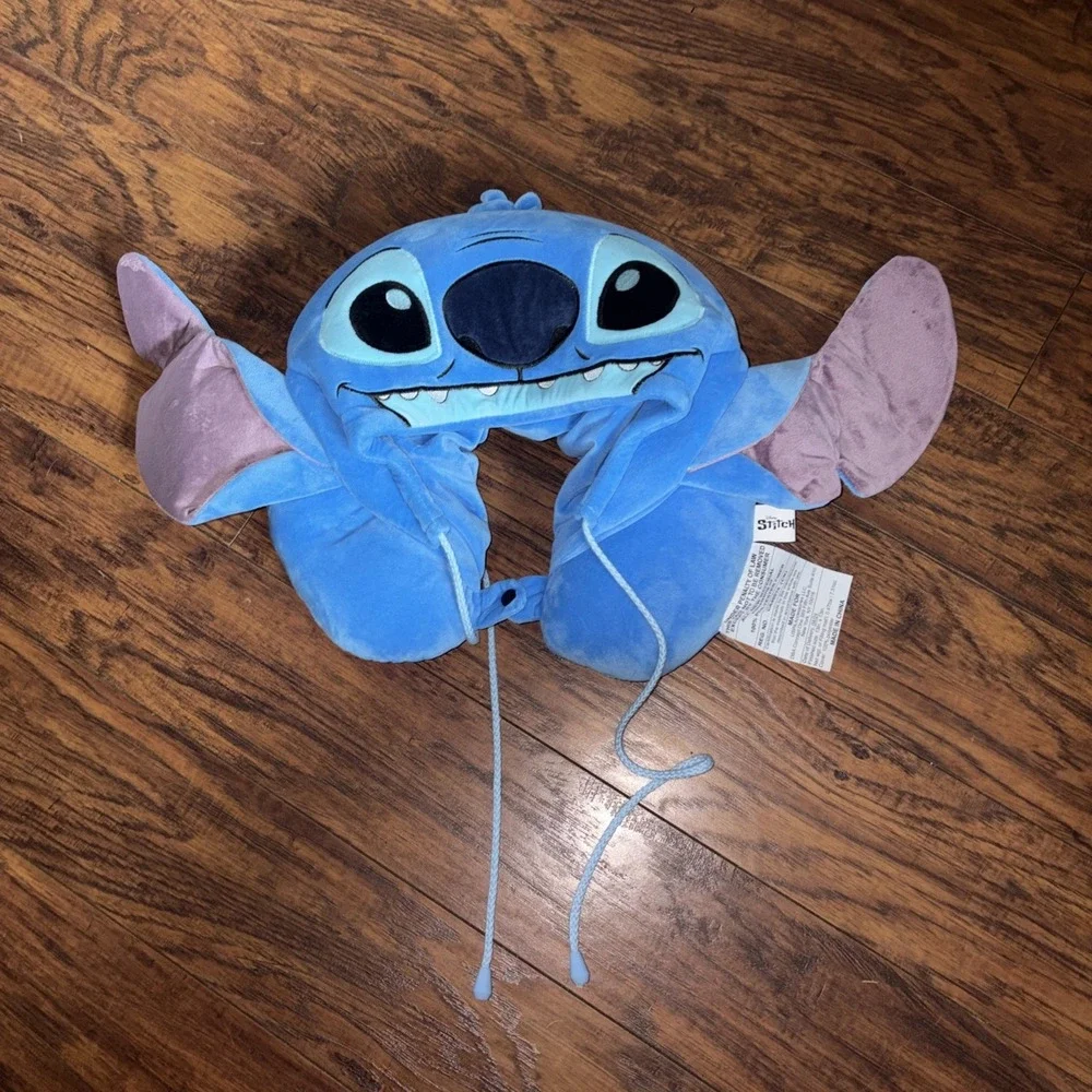 Disney Stitch Hooded Travel Neck Pillow
